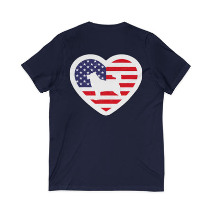 Malamute Flag Unisex Short Sleeve V-Neck Tee