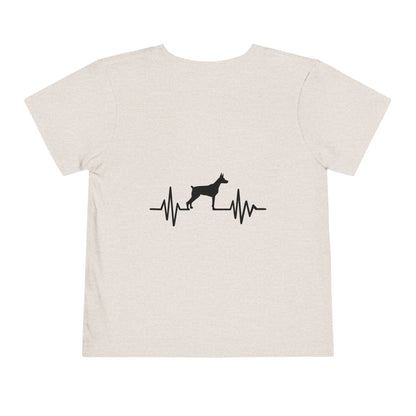 My Heart Beats For Dobermans Toddler Unisex Short Sleeve Crewneck Tee