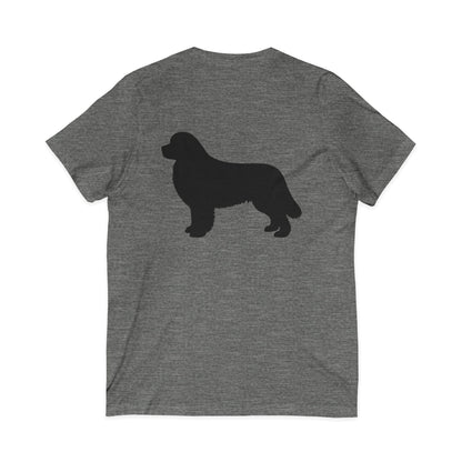 Newfie Silhouette Unisex Short Sleeve V-Neck Tee