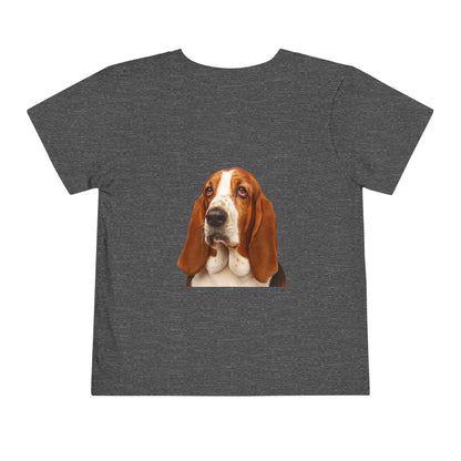 Basset Head Toddler Unisex Short Sleeve Crewneck Tee
