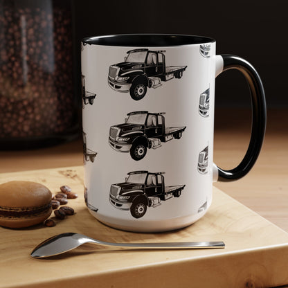 Flatbed Tow Truck 2-Tone Coffee Mug