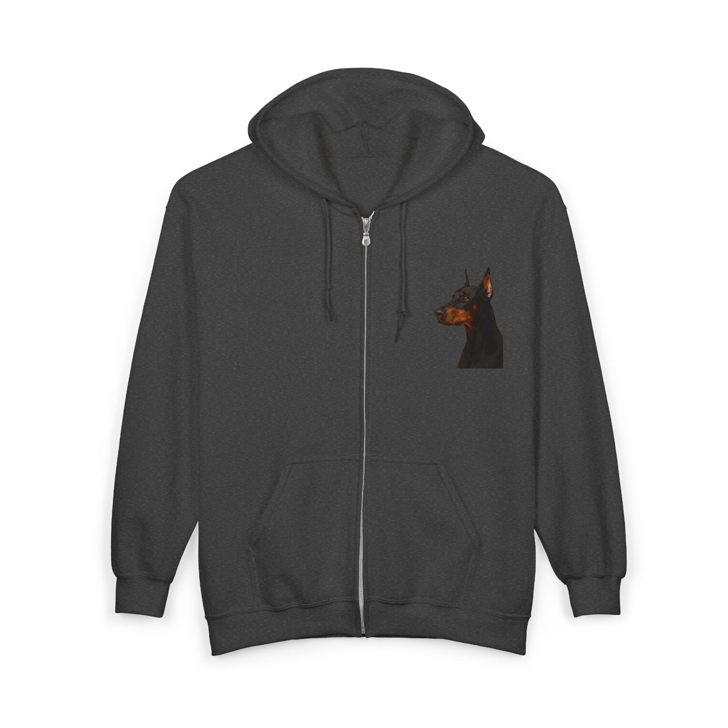 Doberman Head Unisex Full Zip Hoodie