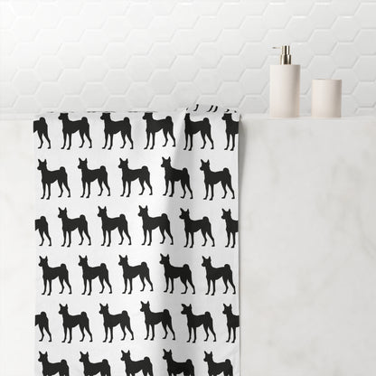 Basenji Silhouette Mink-Cotton  Beach Towel