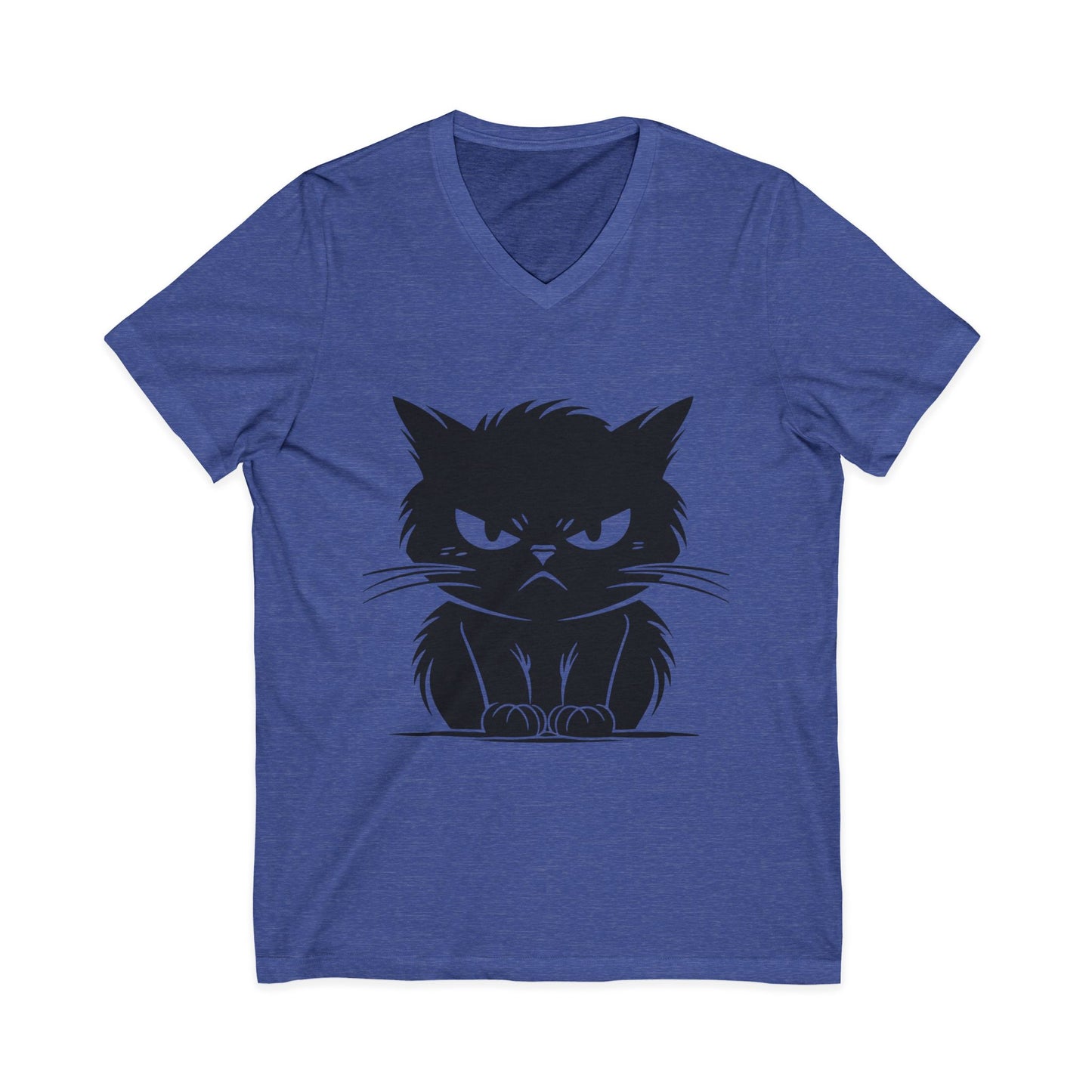 Angry Cat Unisex Short Sleeve V-Neck Tee
