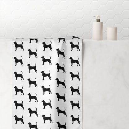 Bloodhound Silhouette Mink-Cotton  Beach Towel