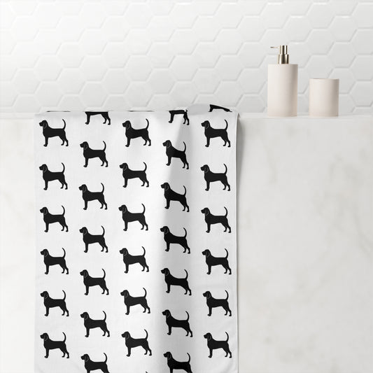 Bloodhound Silhouette Mink-Cotton  Beach Towel