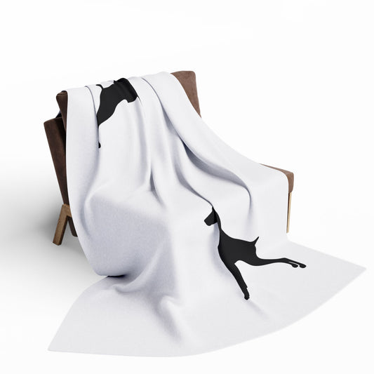 Doberman Silhouette Arctic Fleece Blanket