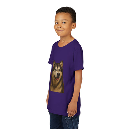 Malamute Head Youth Unisex Short Sleeve Crewneck Tee
