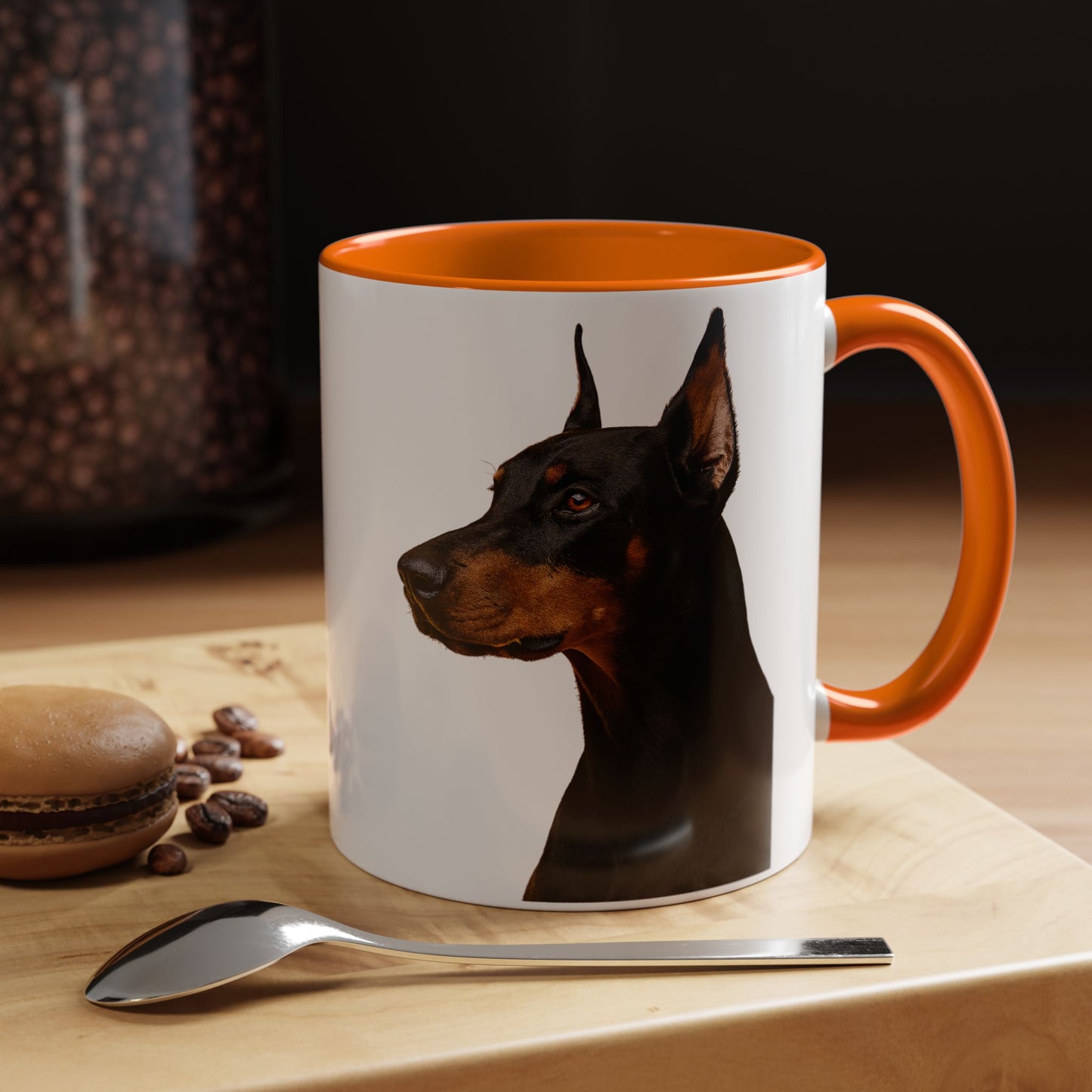 Doberman Head 2-Tone Coffee Mug