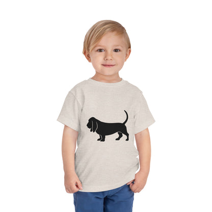Basset Hound Silhouette Toddler Unisex Short Sleeve Crewneck Tee