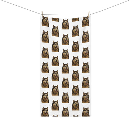 Malamute Head Mink-Cotton  Beach Towel