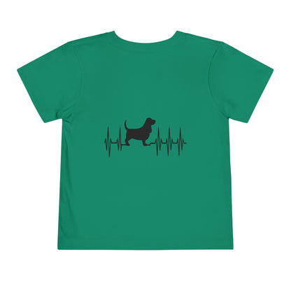 My Heart Beats For Bassets Toddler Unisex Short Sleeve Crewneck Tee