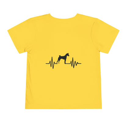 My Heart Beats For Basenjis Toddler Unisex Short Sleeve Crewneck Tee