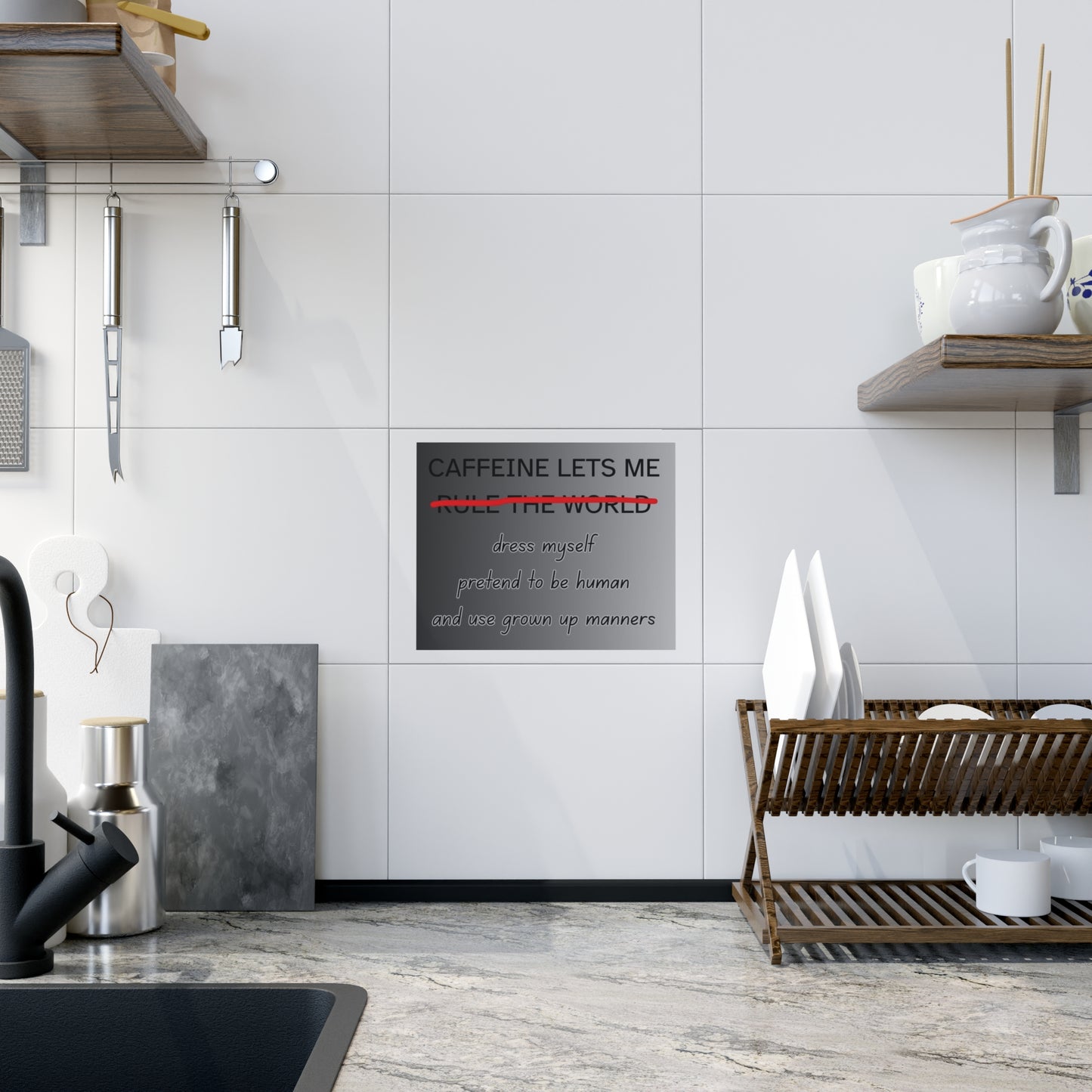 Caffeine Lets Me Ceramic Photo Tile