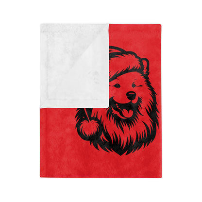 Santa Paws Samoyed Velveteen Microfiber Blanket