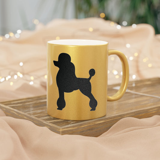 Poodle Silhouette Metallic Coffee Mug