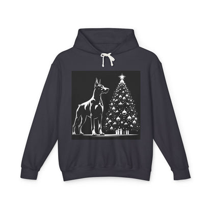 Doberman Christmas Tree Unisex Lightweight Hoodie