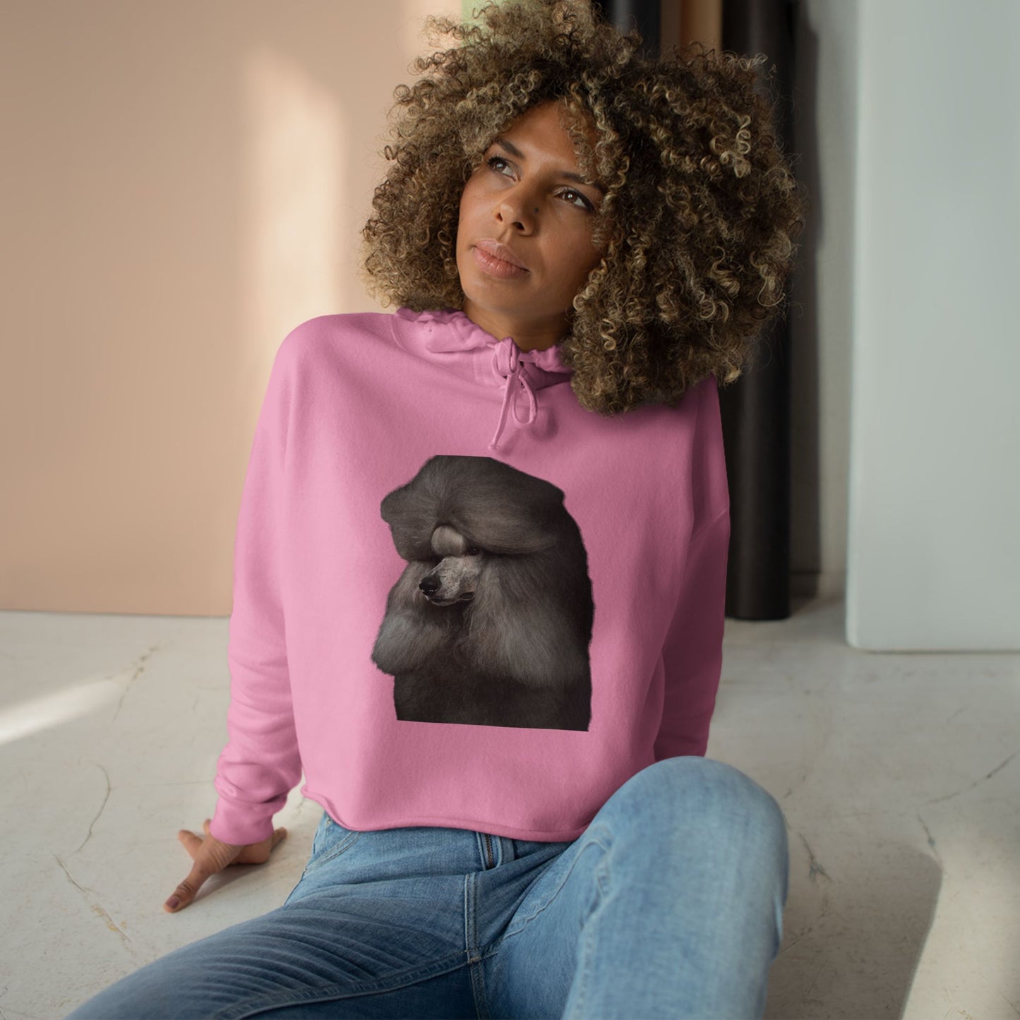 Poodle Head Women's Crop Hoodie