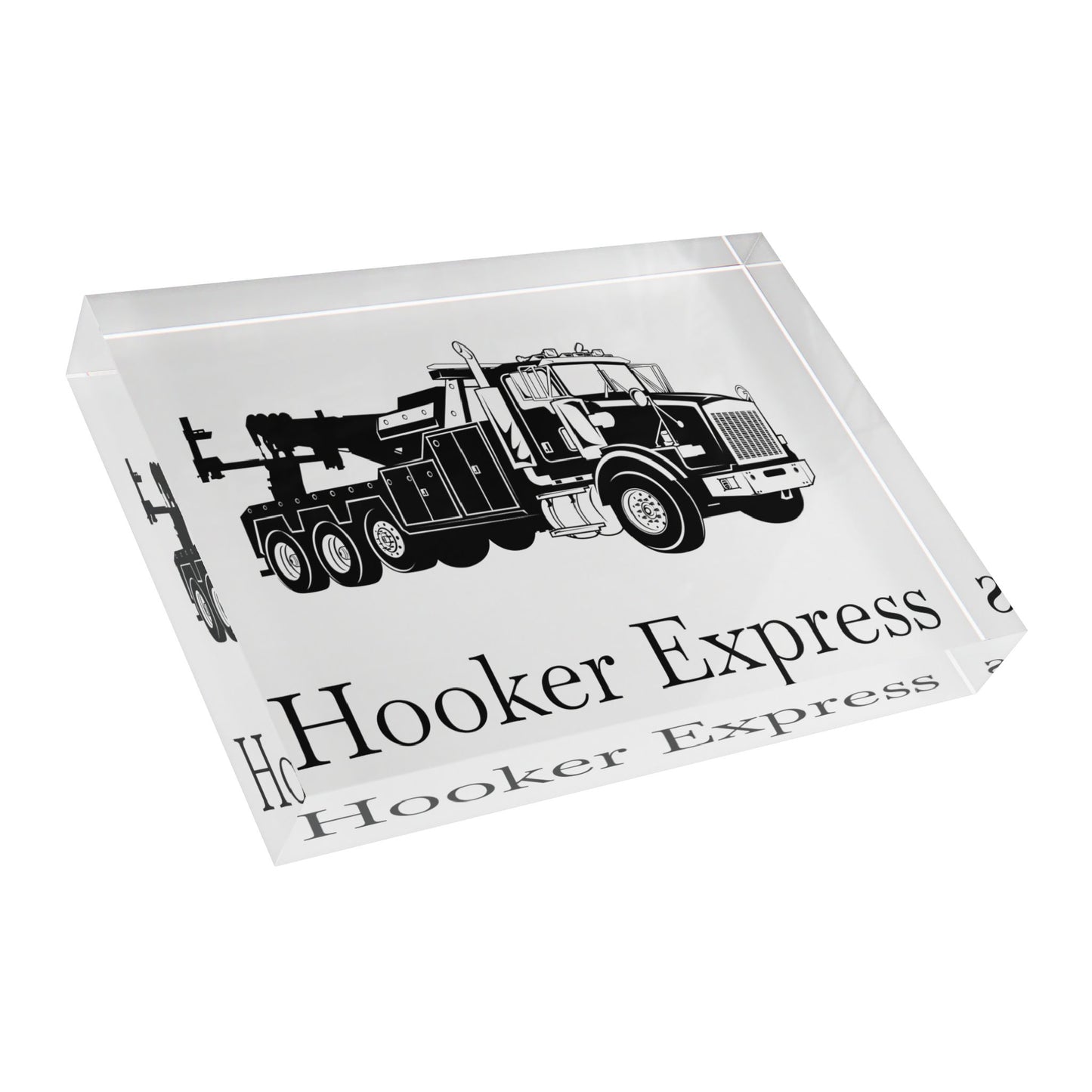 H**ker Express Heavy Tow Truck Acrylic Photo Block
