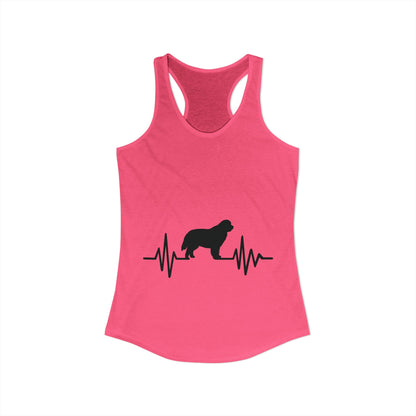 My Heart Beats For Newfies Women's Racerback Tank