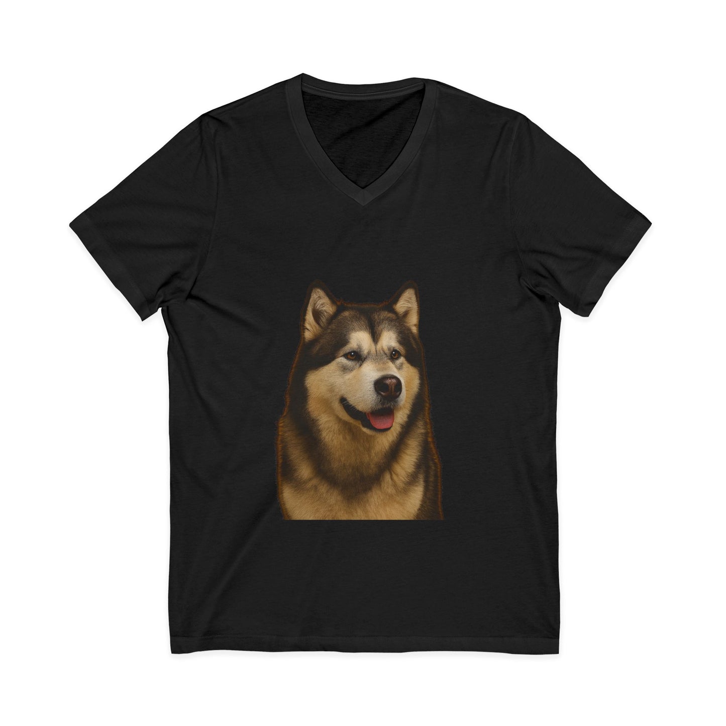 Malamute Head Unisex Short Sleeve V-Neck Tee
