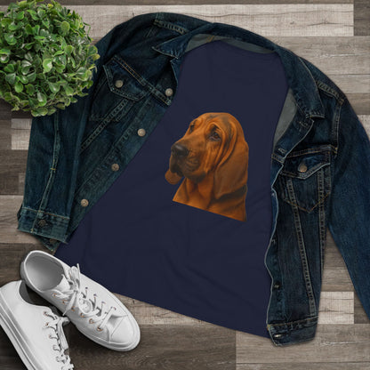 Bloodhound Head Women's Short Sleeve Crewneck Tee