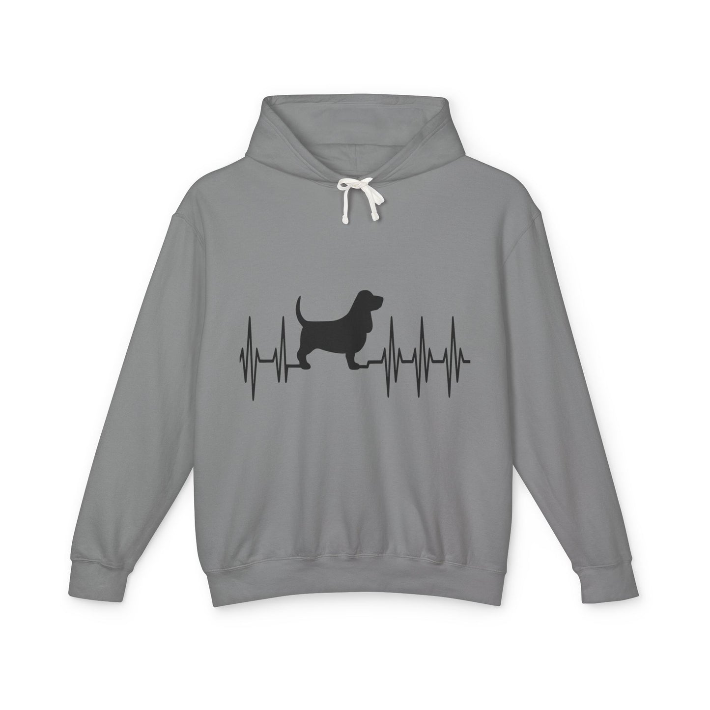 My Heart Beats For Bassets Unisex Lightweight Hoodie