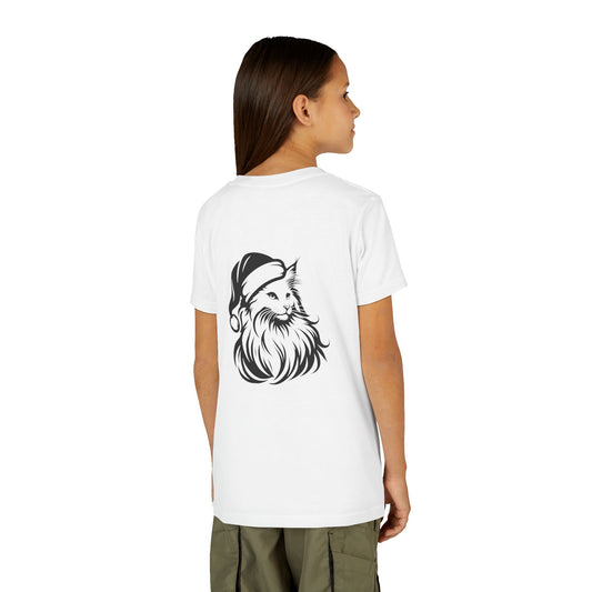 Santa Paws Cat Youth Unisex Short Sleeve Crewneck Tee