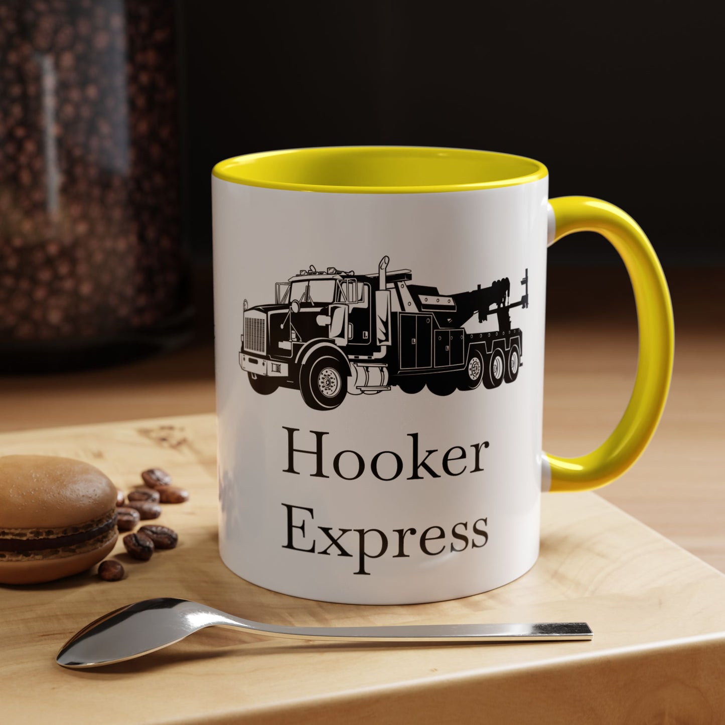 H**ker Express Heavy Tow Truck 2-Tone Coffee Mug