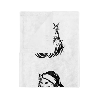 Santa Paws Cat Velveteen Microfiber Blanket