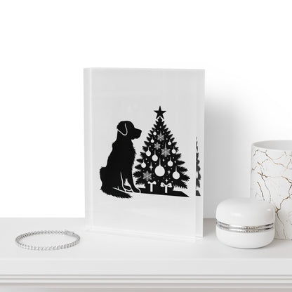 Golden Christmas Tree Acrylic Photo Block