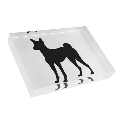 Basenji Silhouette Acrylic Photo Block