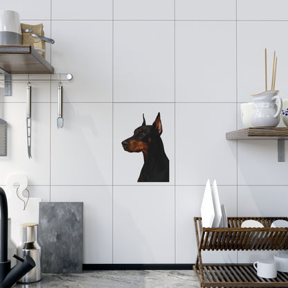 Doberman Head Ceramic Photo Tile