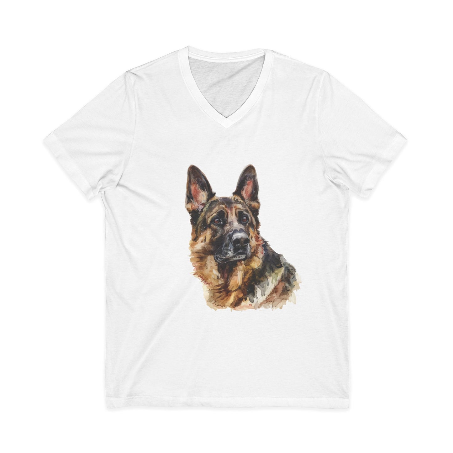 German Shepherd Head Unisex Short Sleeve V-Neck Tee