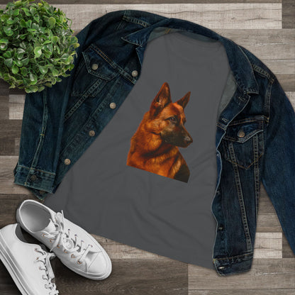 German Shepherd Head Women's Short Sleeve Crewneck Tee