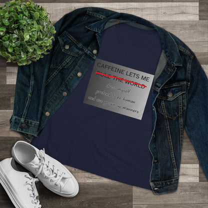Caffeine Lets Me Women's Short Sleeve Crewneck Tee