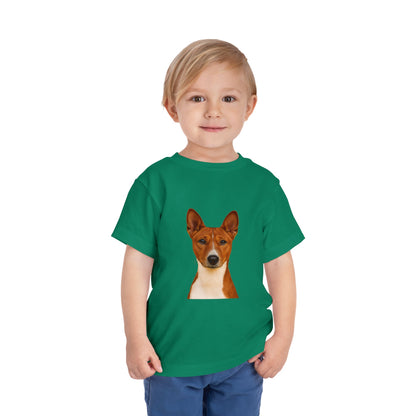 Basenji Head Toddler Unisex Short Sleeve Crewneck Tee