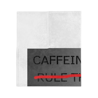Caffeine Lets Me Velveteen Microfiber Blanket