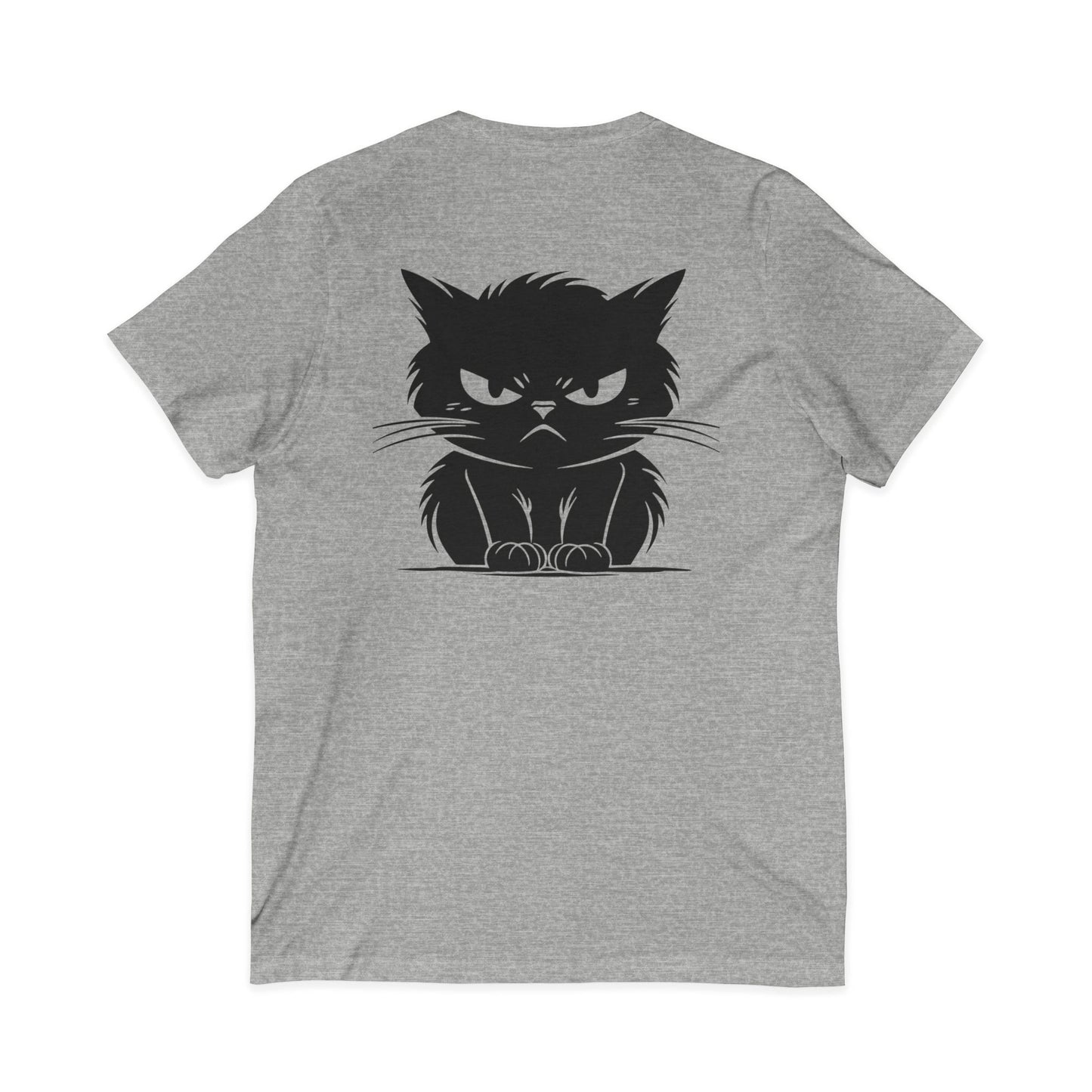 Angry Cat Unisex Short Sleeve V-Neck Tee