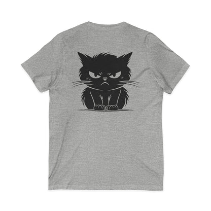 Angry Cat Unisex Short Sleeve V-Neck Tee