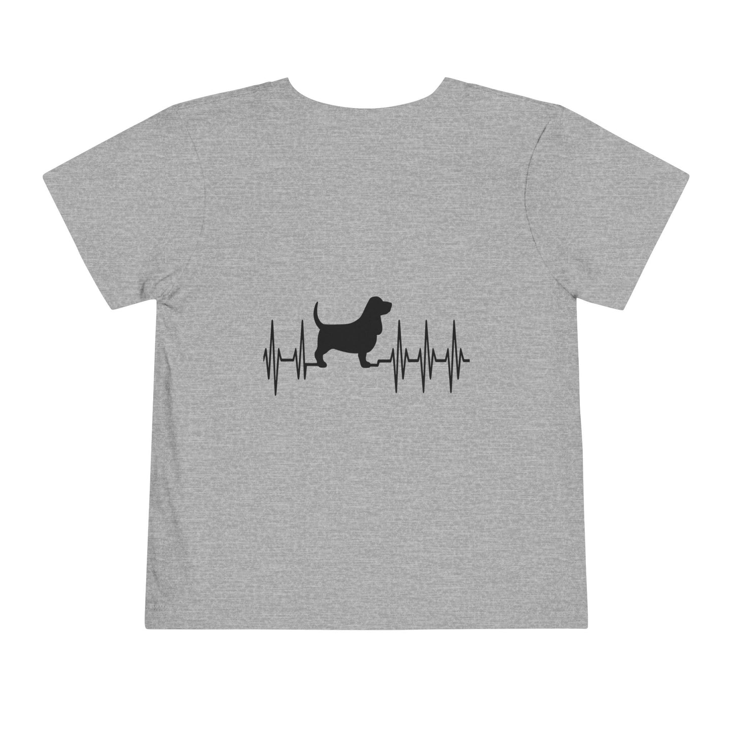 My Heart Beats For Bassets Toddler Unisex Short Sleeve Crewneck Tee