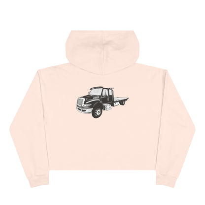 Flatbed Tow Truck Women's Crop Hoodie
