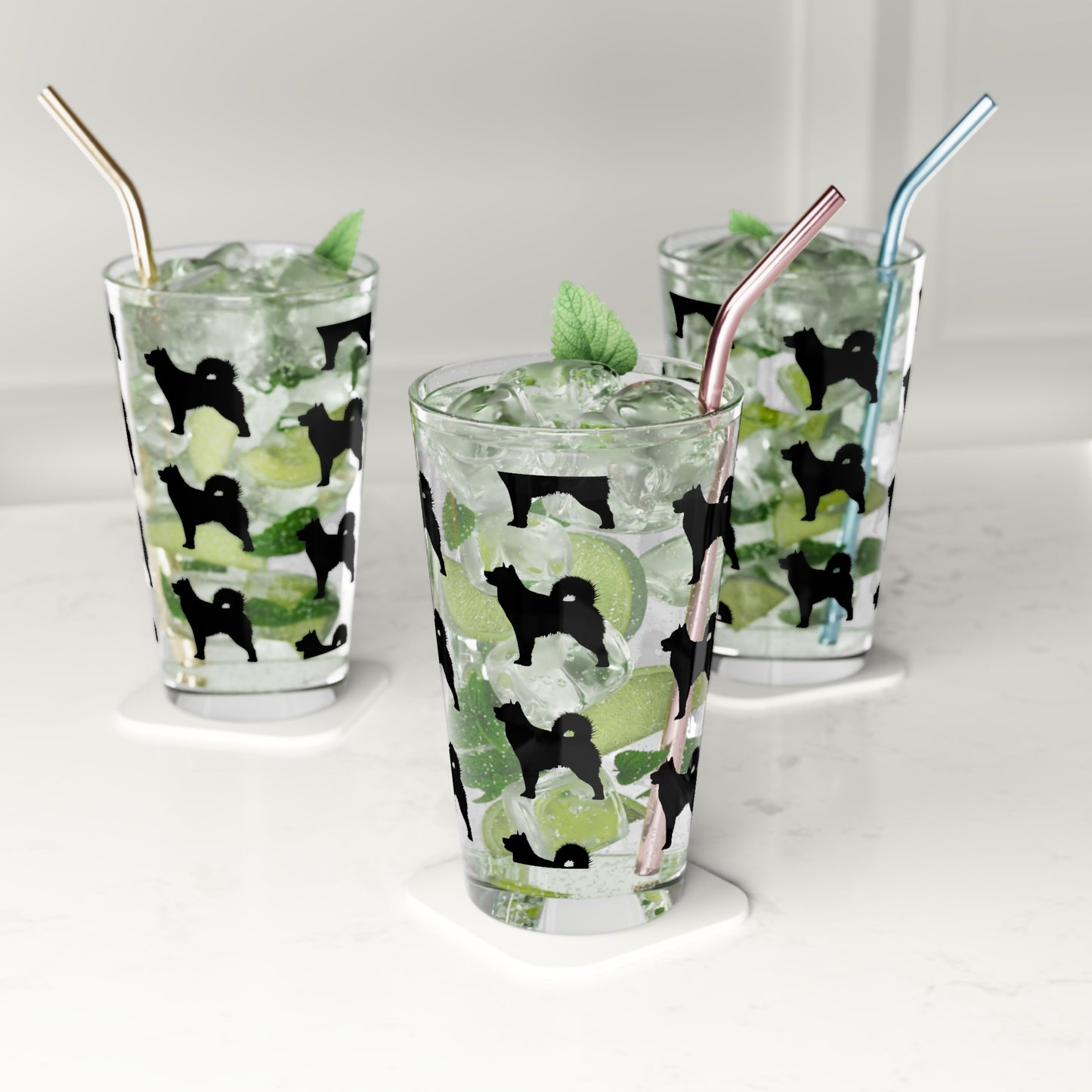 Malamute Silhouette Drinking Glass