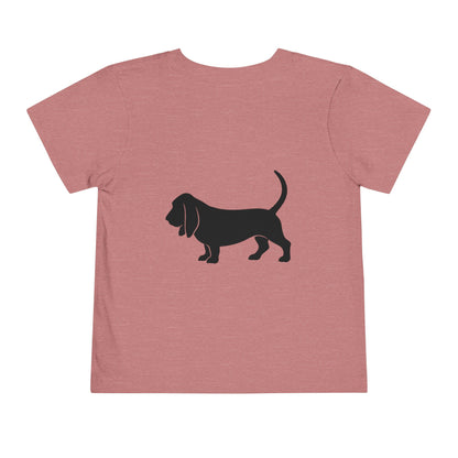 Basset Hound Silhouette Toddler Unisex Short Sleeve Crewneck Tee