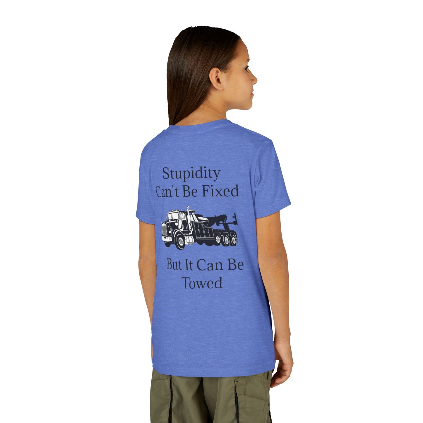 Stupidity Heavy Tow Truck Youth Unisex Short Sleeve Crewneck Tee