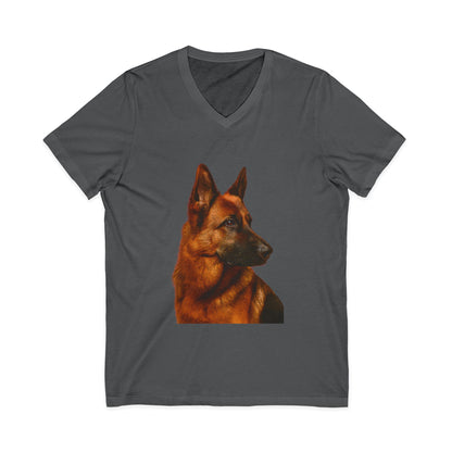 German Shepherd Head Unisex Short Sleeve V-Neck Tee