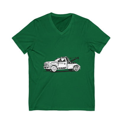Wheel Lift Tow Truck Unisex Short Sleeve V-Neck Tee