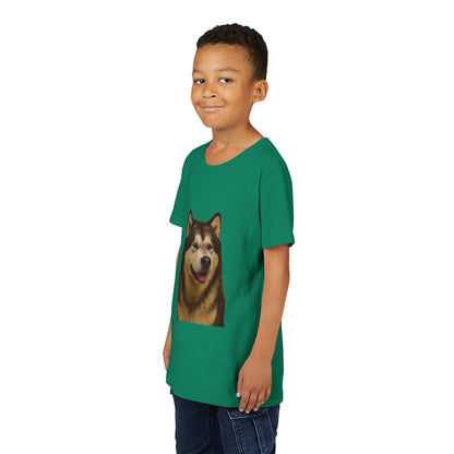 Malamute Head Youth Unisex Short Sleeve Crewneck Tee