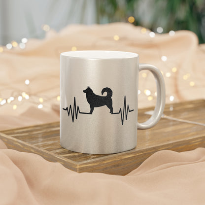 My Heart Beats For Malamutes Metallic Coffee Mug
