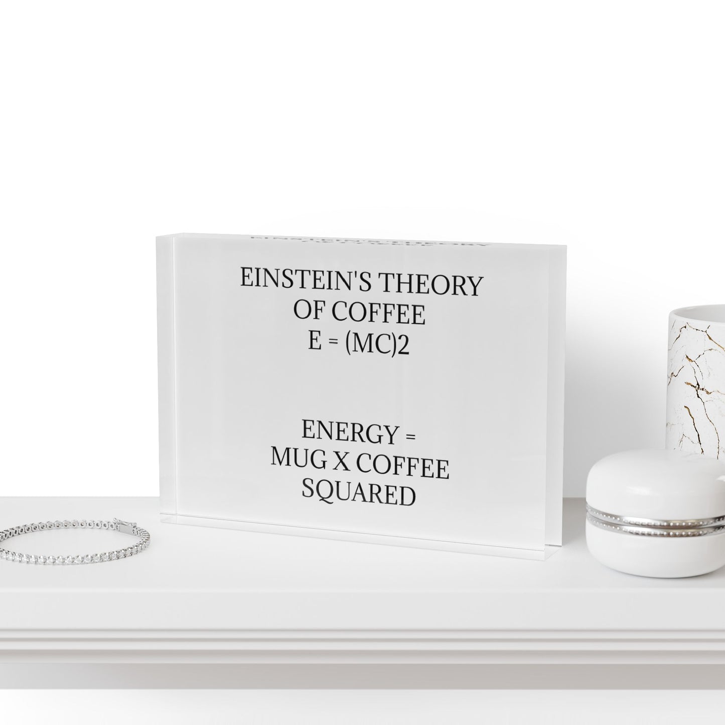 Einstein's Theory Of Coffee Acrylic Photo Block
